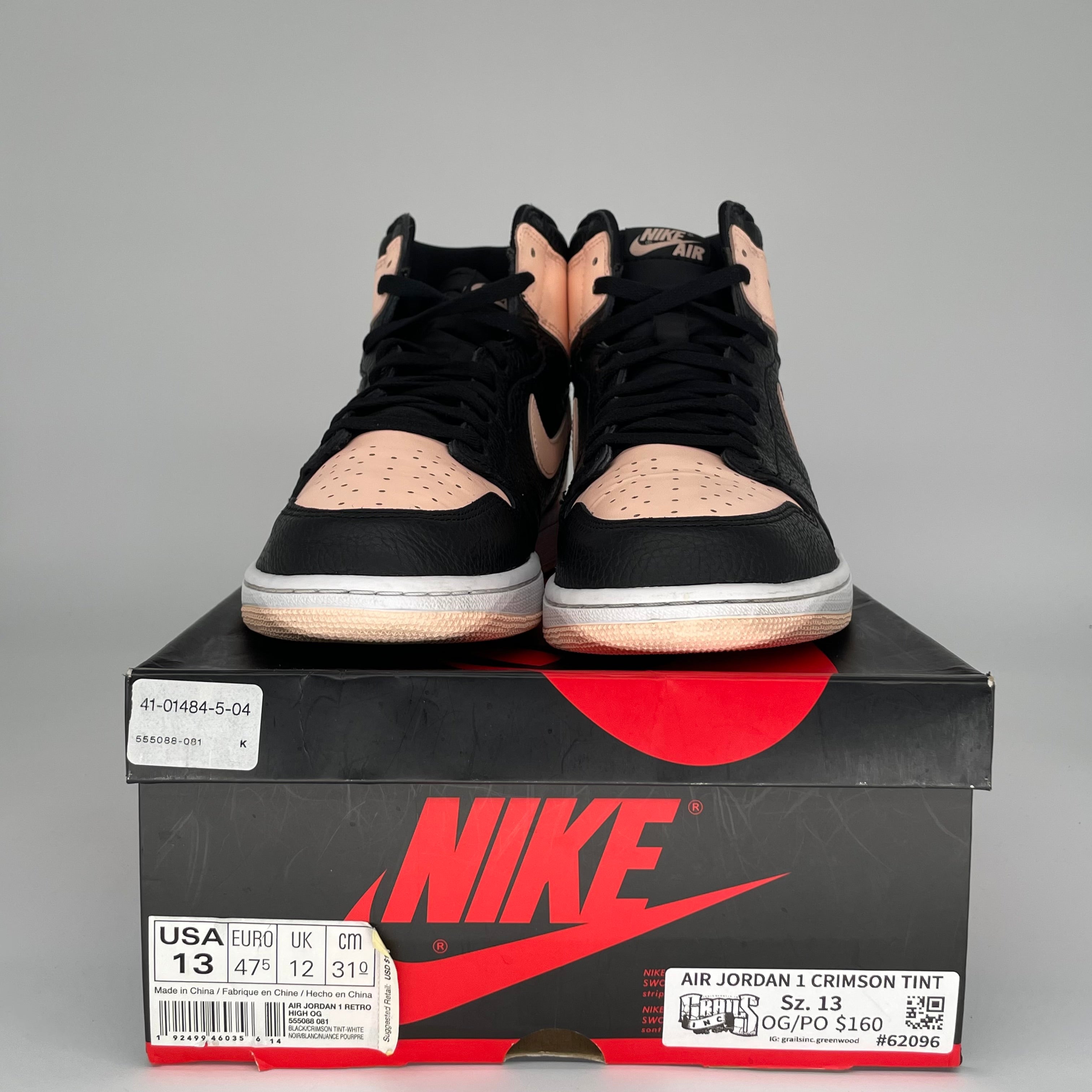 AIR JORDAN 1 CRIMSON TINT Men's Basketball Shoes Size 13 (555088-081) - Retro High Tops for Sneaker Collectors & Street Style Fashion