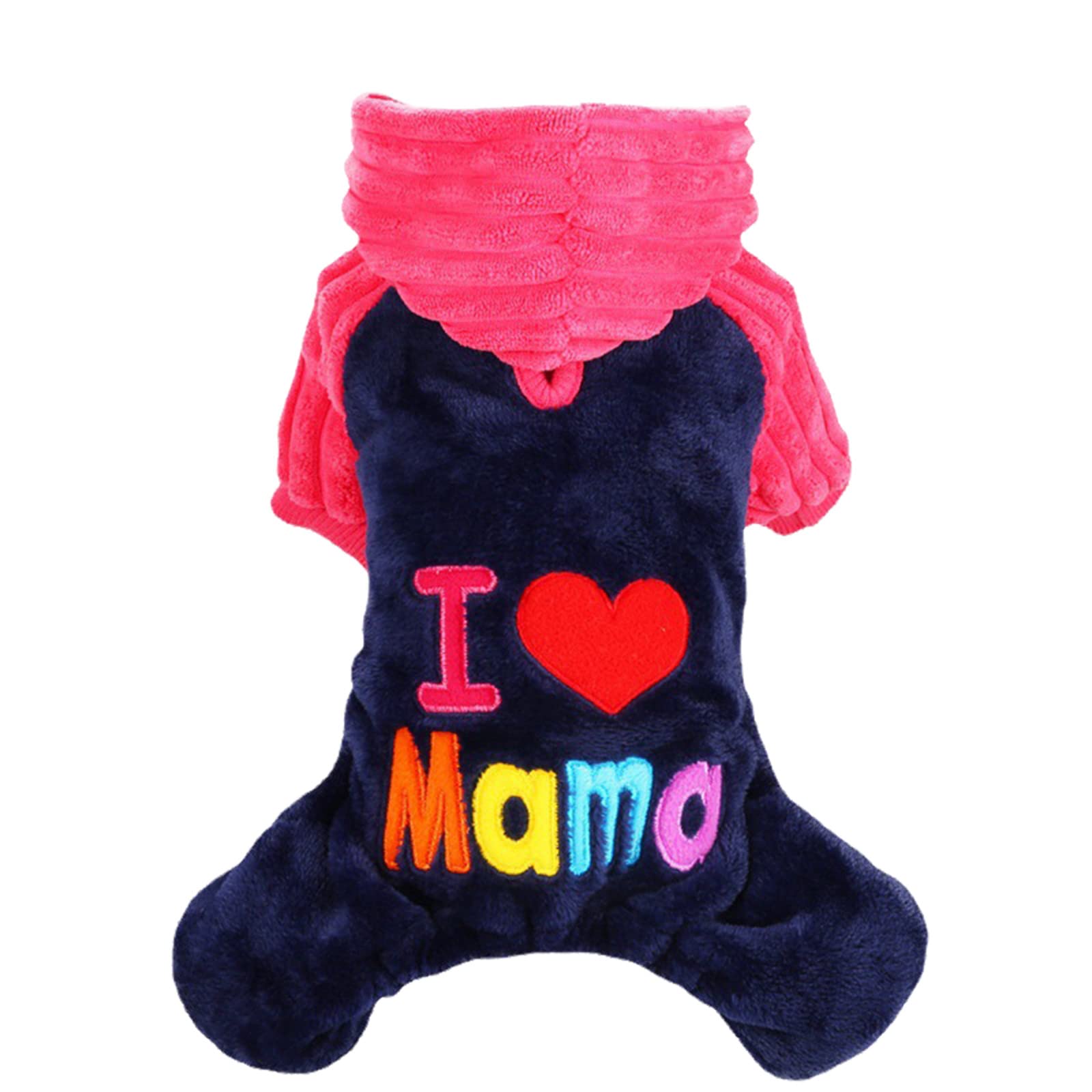Small Dog Winter Clothes - Warm Thick Pet Apparel for Autumn & Winter - I Love Mom & Dad Design - Thin Line Style (Red, XXS) - Perfect for Outdoor Walks & Indoor Comfort