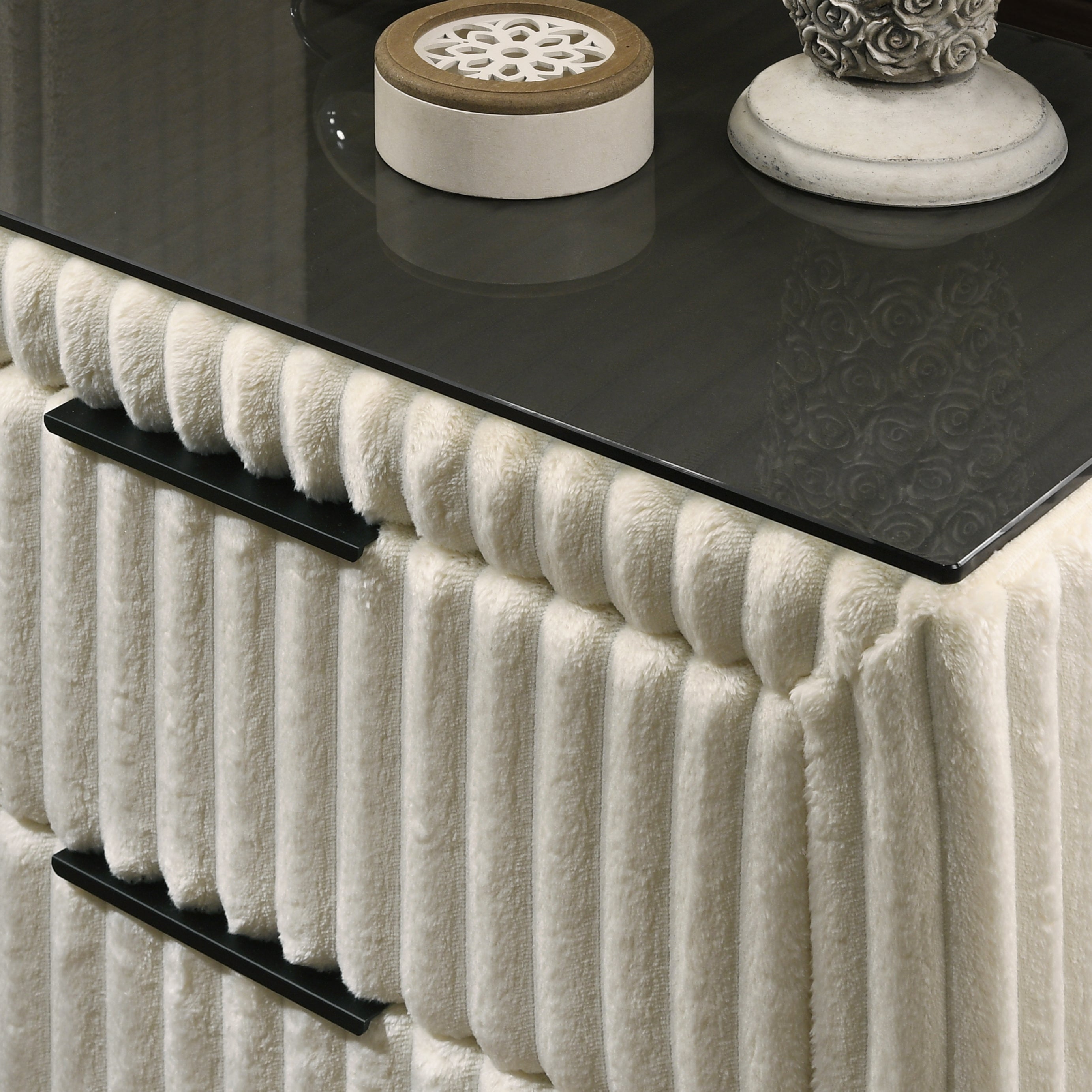 Roundhill Furniture Mavela Wide Wale Corduroy Upholstered Nightstand - Stylish Bedside Table for Bedroom Decor, Small Storage Cabinet with Drawer - Perfect for Modern, Farmhouse & Cozy Home Interiors