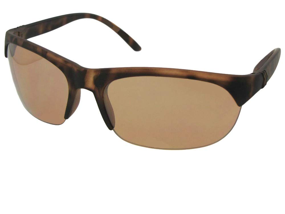 SR9 Half Rim Non-Polarized Driving Sunglasses for Men & Women - UV Protection, Comfort Fit for Road Trips & Outdoor Activities