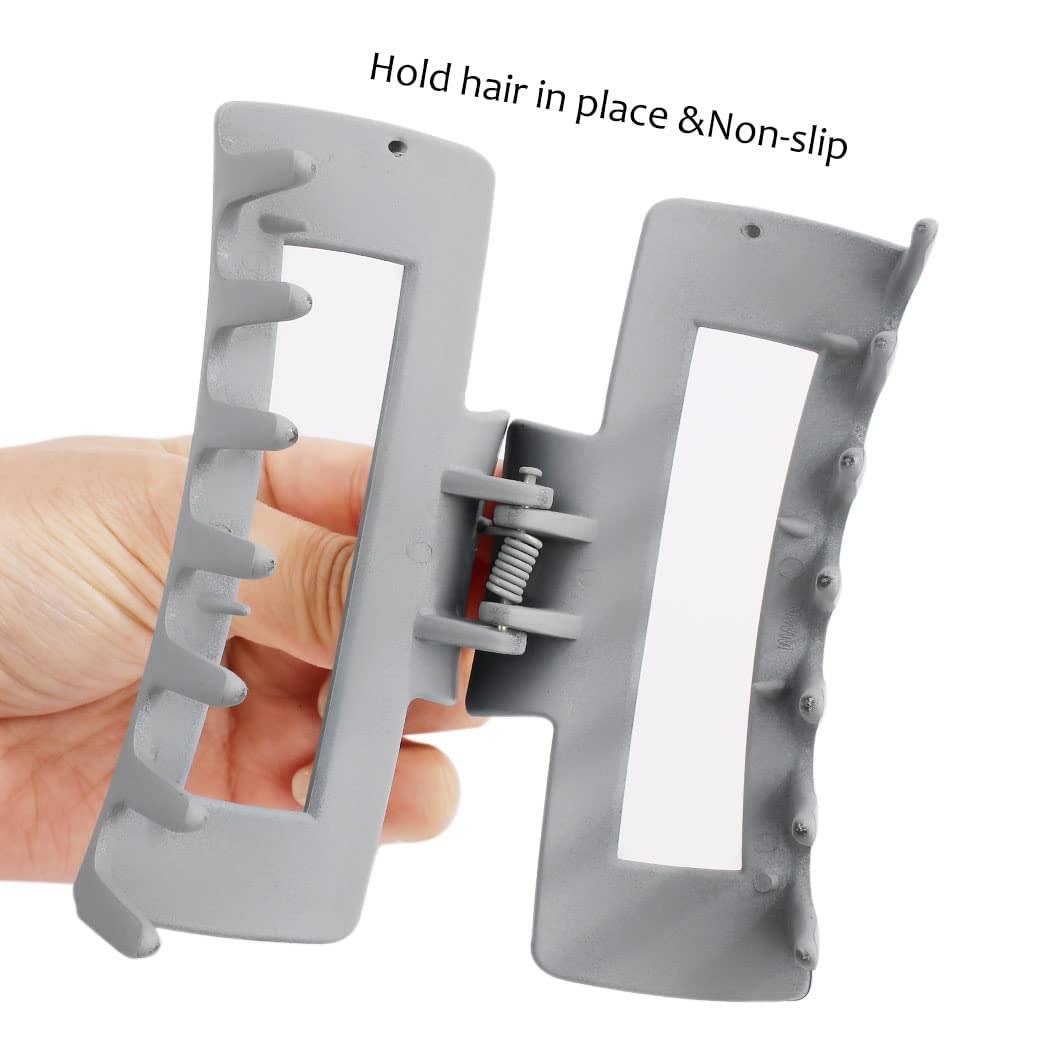 Non-Slip Acrylic Banana Hair Clips Set - 3.5 Inch Matte Rectangle Claw Clips for Women & Girls (Pack of 3) | Perfect for Thin to Thick Hair Styling, Office, School & Everyday Use