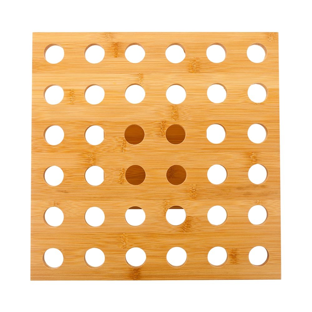Sturdy 13.5 x 3.8 Inch Bamboo Cone Stand with 36 Slots - Durable Cone Holder for Ice Cream, Dessert, or Cotton Candy at Buffets, Banquets & Catering Events (Cones Sold Separately) - Perfect Party Supplies for Weddings & Birthday Celebrations