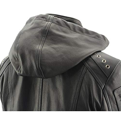 Milwaukee Leather Women's Premium Hooded Leather Jacket - Stylish Casual Outerwear for Everyday Wear | Perfect for Work, Travel & Outdoor Activities