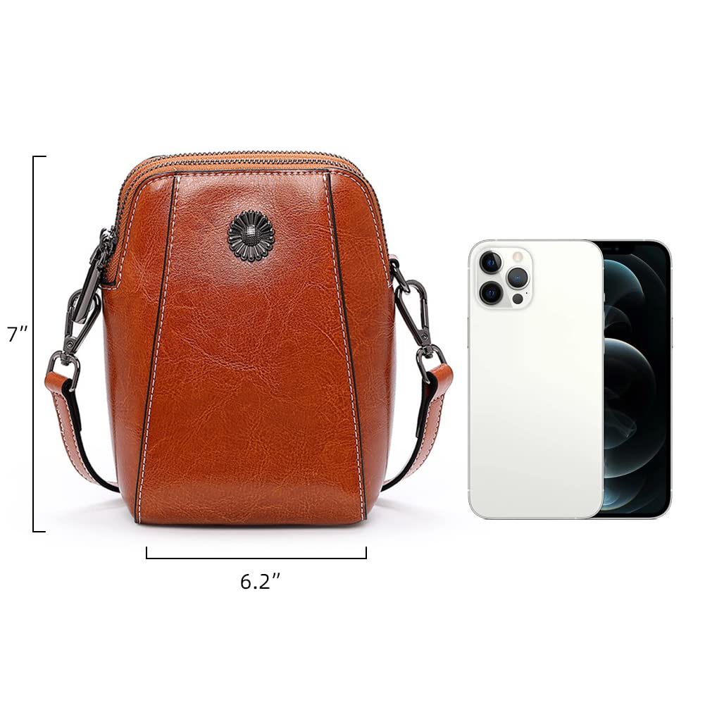 Yohora Genuine Leather Crossbody Bag for Women - Small Shoulder Purse with Phone Wallet Pocket (Perfect for Work, Travel & Everyday Use)