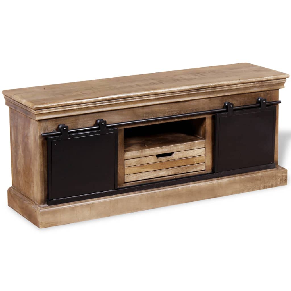 Farmhouse TV Stand with 2 Sliding Doors - 43.3