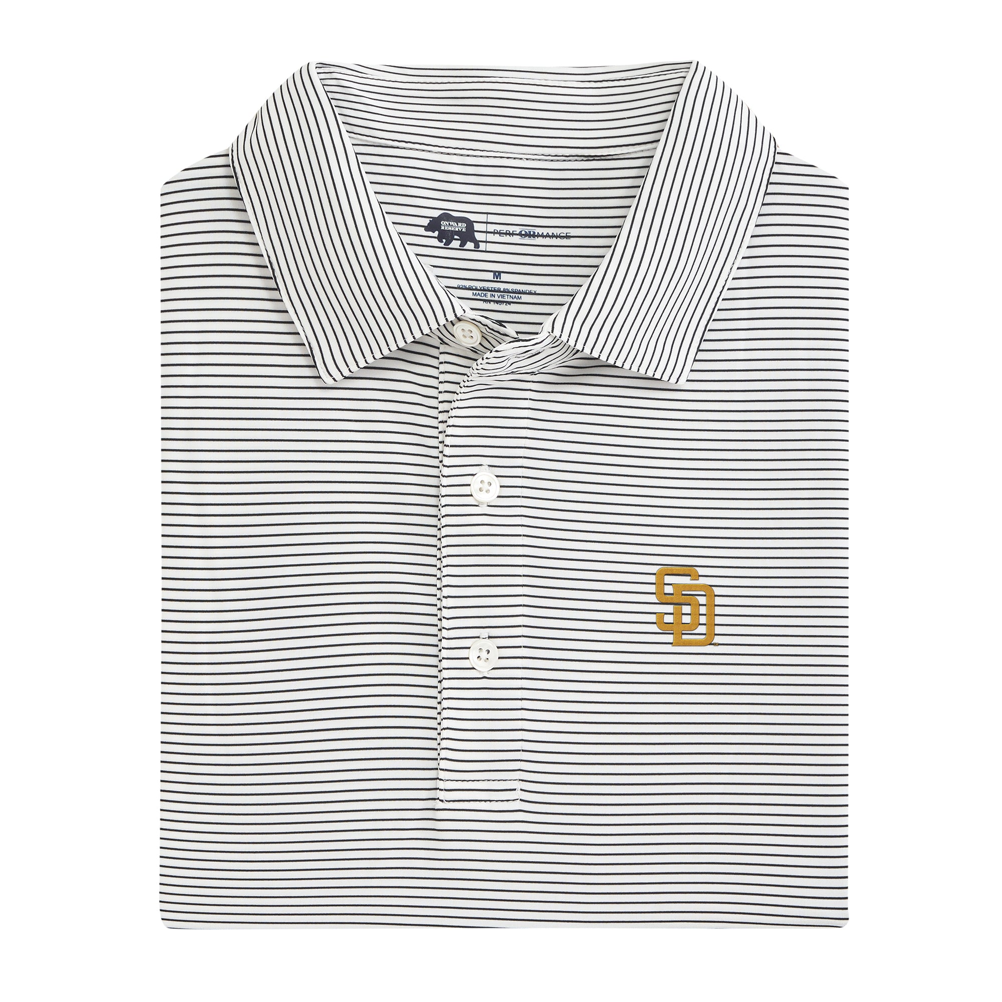 San Diego Padres Performance Polo Shirt for Men - Breathable & Moisture-Wicking Golf Shirt with Stripe Design - Perfect for Golf, Casual Wear & Sports Events