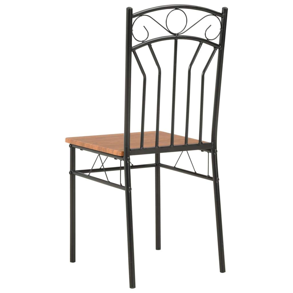 2-Piece Brown MDF Dining Chairs - Comfortable Kitchen Chairs for Dining Room, Living Room, Bedroom, Kitchen, Restaurant, and Outdoor Use