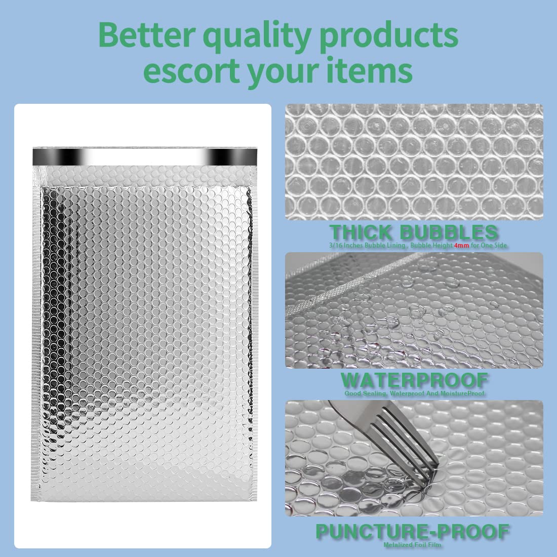 Thermal Bubble Mailer 11x15 Inch - 10 Pack Self Seal Insulated Shipping Envelopes for Cold Shipping | Foil Mailing Bags for Food, Perishables, Cosmetics & Pharmaceuticals | Perfect for Meal Kits, Frozen Treats & Temperature-Sensitive Products