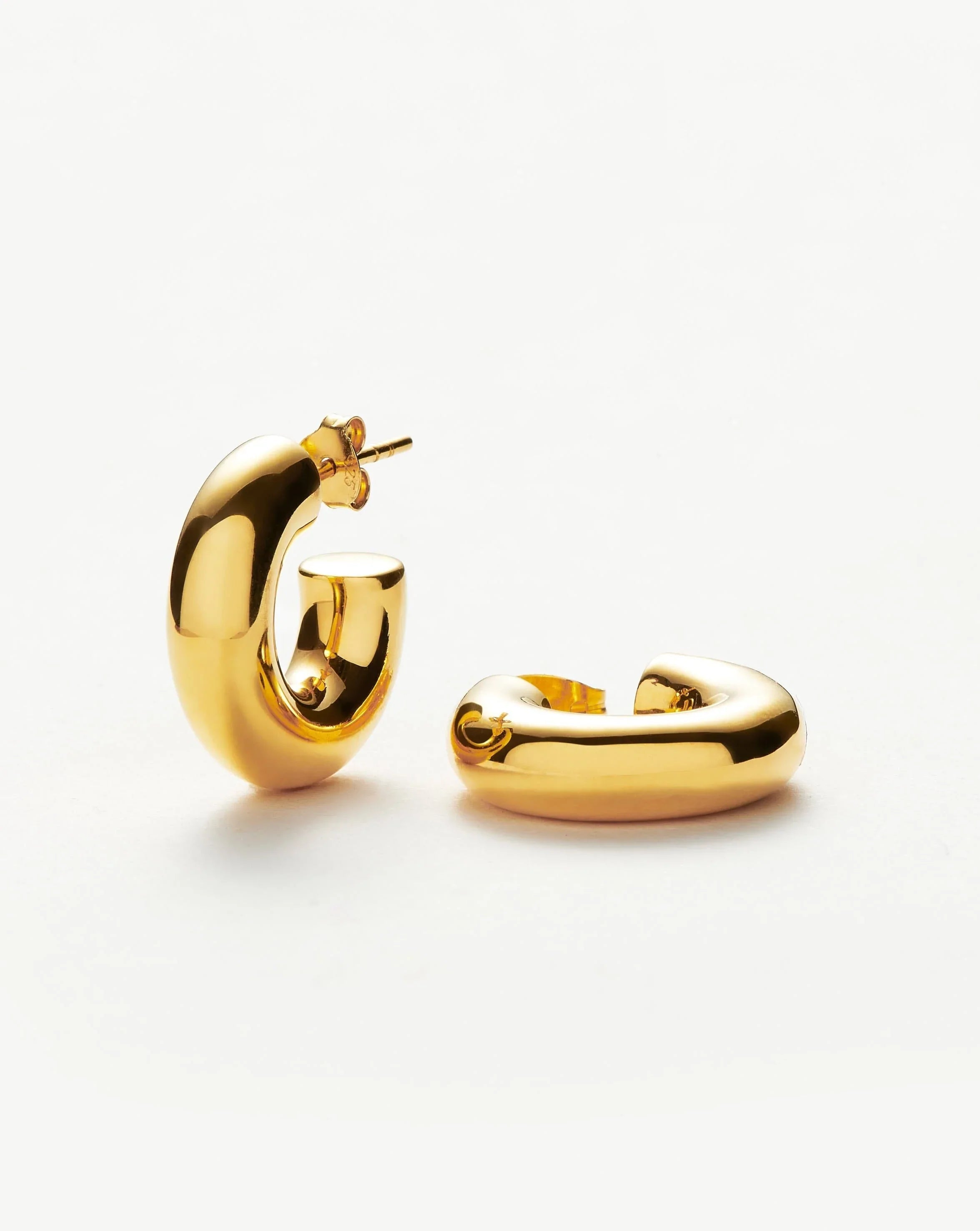 Chubby Tunnel Small Hoop Earrings - 18K Gold Plated Dainty Earrings for Women | Perfect for Everyday Wear, Parties & Gifts