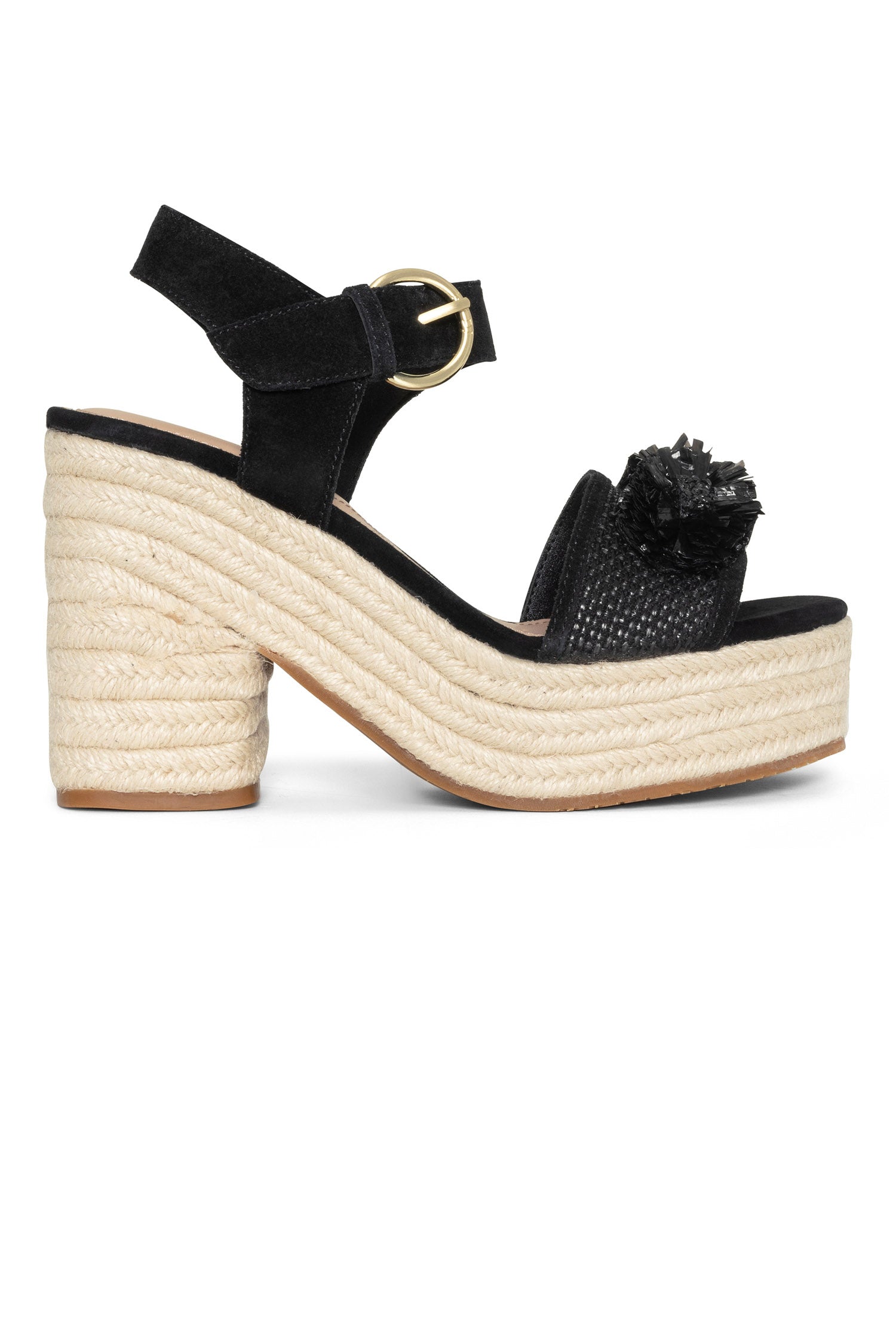 Houston Platform Sandals for Women - Black Chunky Heel Summer Sandals | Comfortable & Stylish for Beach, Vacation & Casual Outings