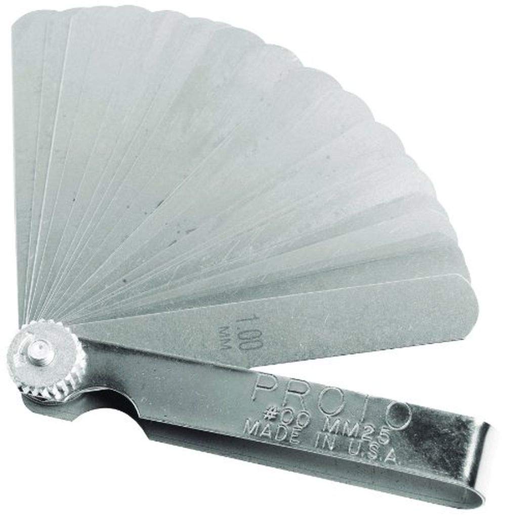 Stanley Proto J00MM25 25-Blade Metric Feeler Gauge Set - Precision Measuring Tool for Automotive, Machining & Engineering Applications