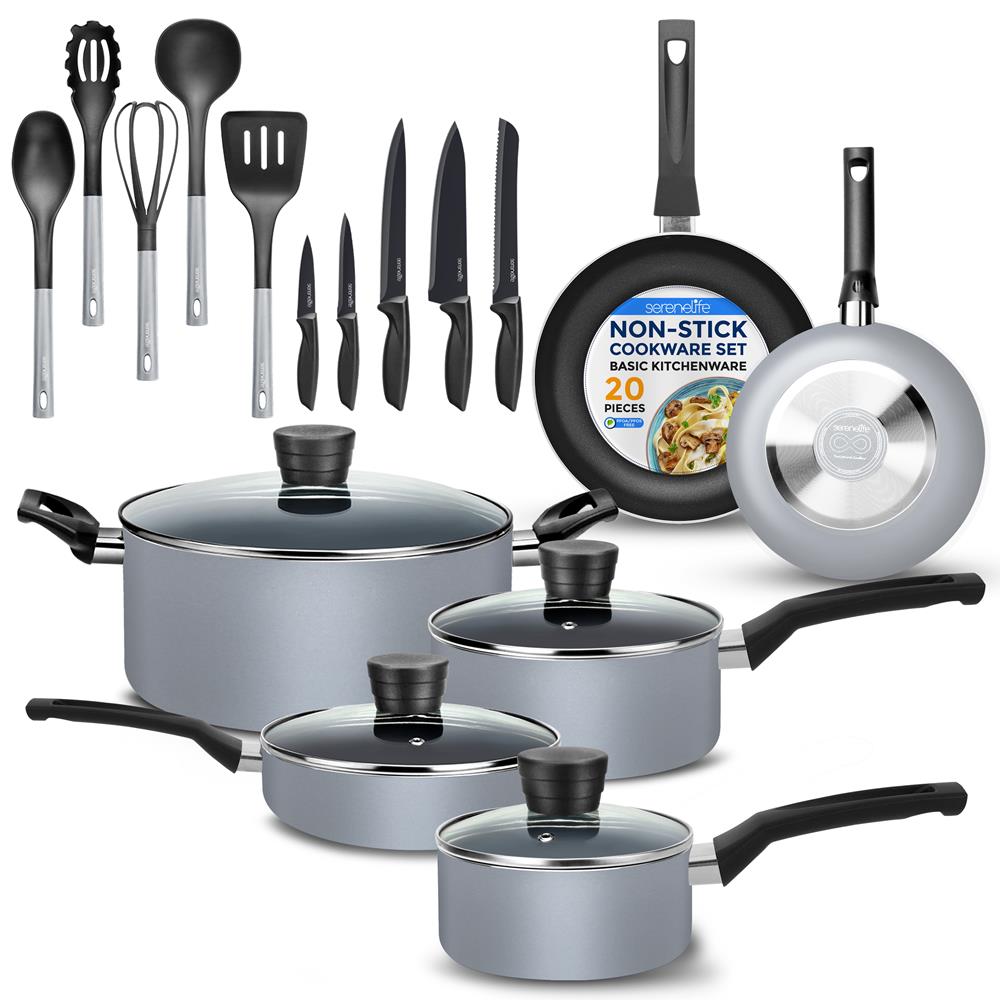 Premium 10-Piece Nonstick Cookware Set for Home Kitchen - Pots, Pans & Utensils - Perfect for Frying, Boiling & Baking - Ideal for Family Cooking & Meal Prep