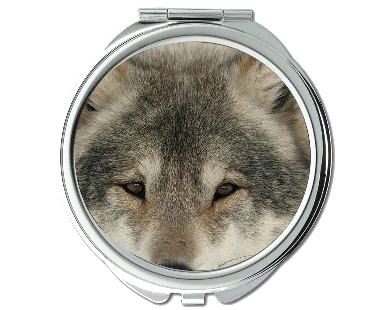 Wolf Design Compact Travel Mirror - 1X & 2X Magnification Pocket Mirror for Women & Men - Perfect for Makeup, Grooming & Touch-Ups - Portable for Travel, Home, Office, Gym & Outdoor Use - Ideal Gift for Makeup Lovers, Camping & Travel Essentials - Great for Quick Fixes & On-the-Go Beauty - Use for Traveling, Daily Makeup, Business Trips, Camping & Emergency Touch-Ups