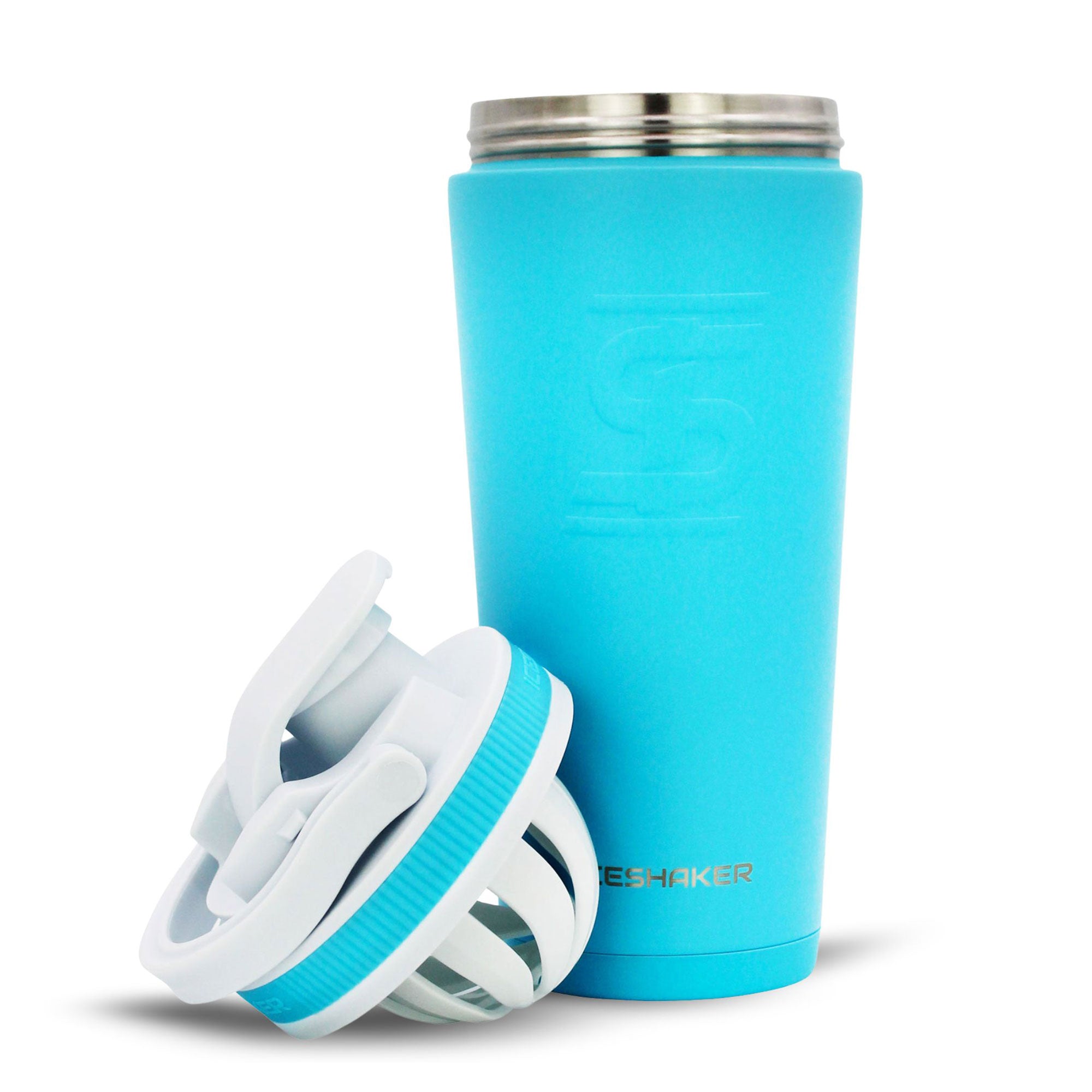 Ice Shaker Matte Series 26oz Shaker Bottle - Caribbean Blue | Leak-Proof Protein Mixer for Gym, Workouts & Travel | BPA-Free Sports Water Bottle