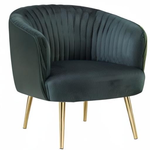 Acme Sigurd Velvet Upholstered Accent Chair - Gold & Green Luxury Lounge Chair for Living Room, Bedroom & Office Decor
