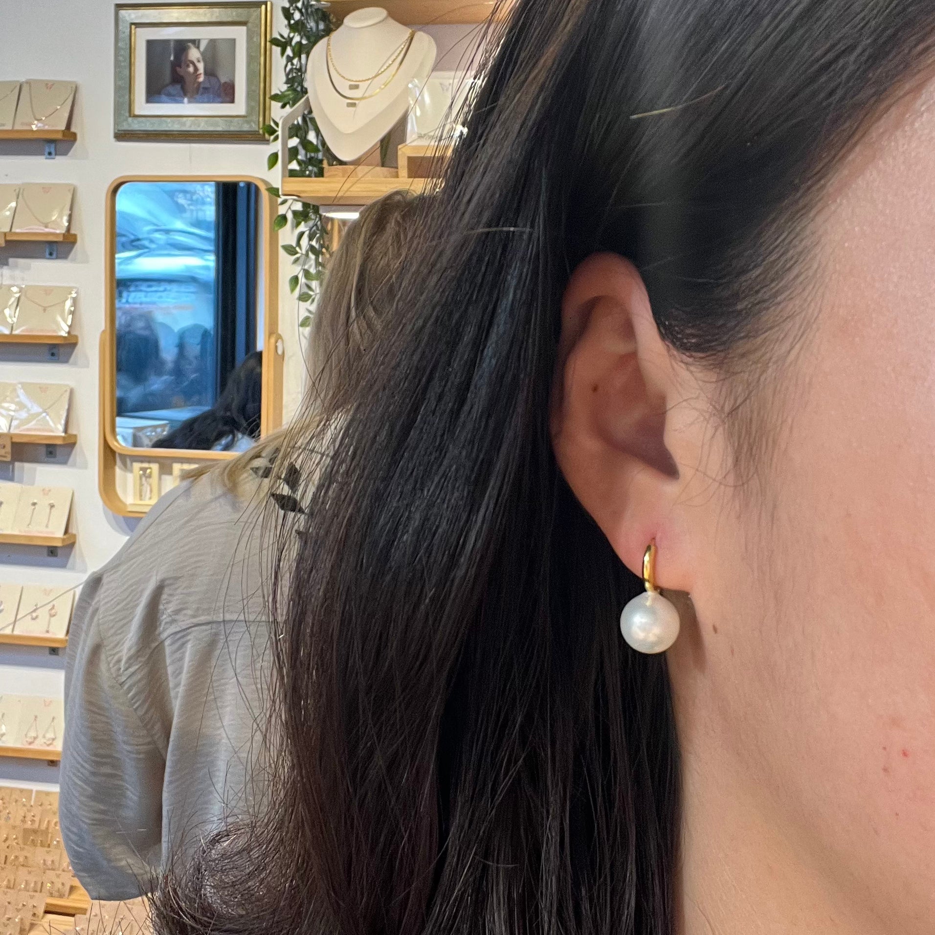 Pearl Drop Huggie Earrings for Women - Dainty & Elegant Pearl Hoop Earrings - Perfect for Everyday Wear, Date Night & Special Occasions