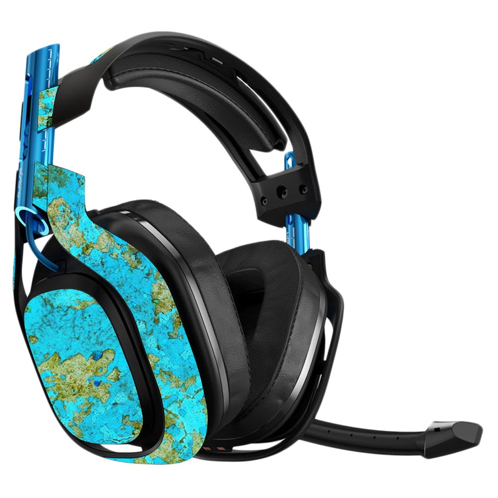 MightySkins Vinyl Decal Wrap Cover for Astro A50 3rd Gen Gaming Headset - Teal Marble Design | Protective, Durable & Easy to Apply | Made in USA | Perfect for Gaming, Streaming & Customizing Your Headset
