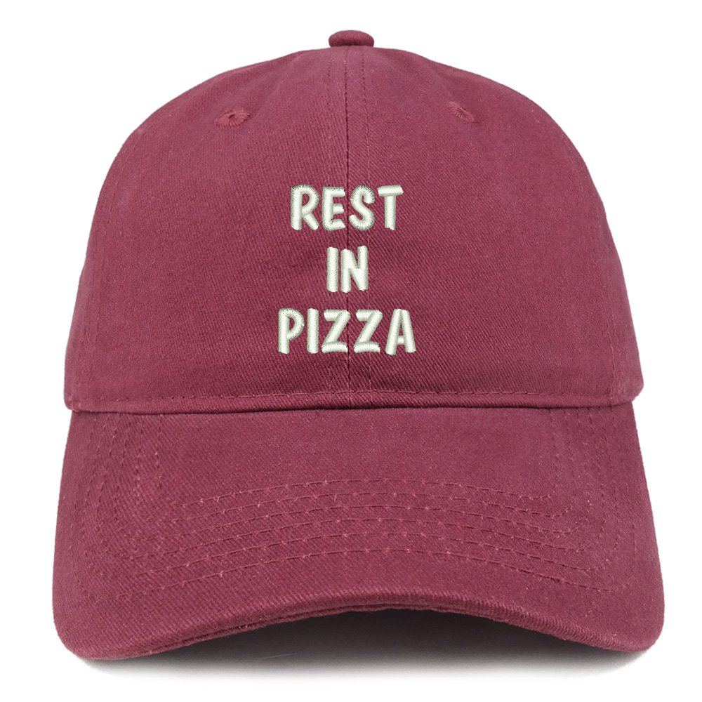 Trendy Rest in Pizza Embroidered Cotton Dad Hat - Soft Unisex Baseball Cap for Casual Wear, Street Style & Gifts