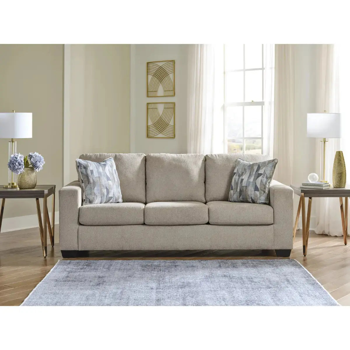 Deltona Modern Sofa in Parchment - Comfortable Living Room Couch for Small Spaces, Apartment & Home Decor