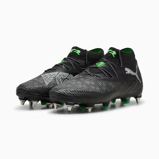 Puma Future 8 Ultimate MXSG Football Cleats - Black/Cool Gray/Fluo Green Soccer Shoes for Men | Perfect for Turf & Artificial Grass Training & Matches