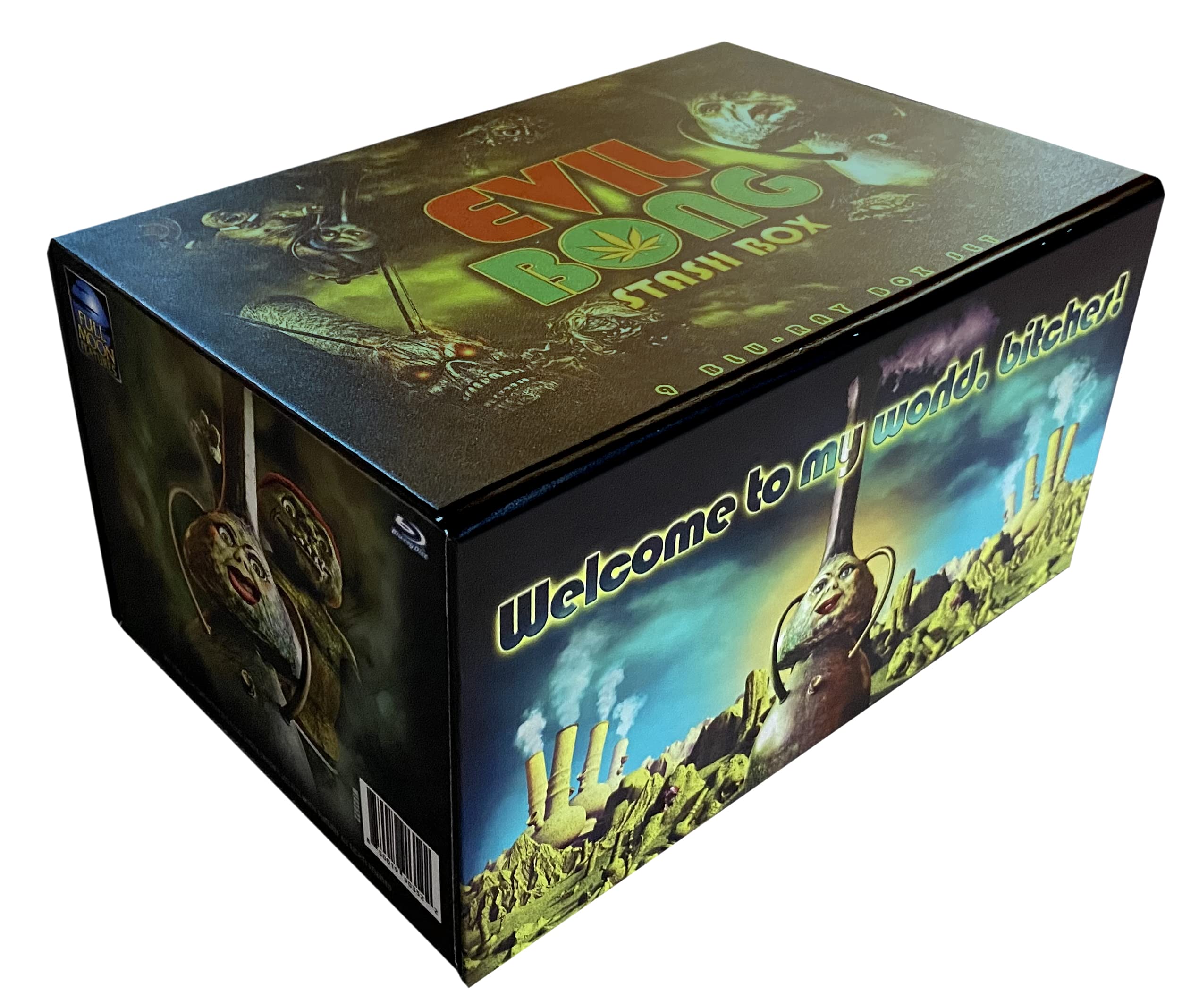 Evil Bong Stash Box - 9-Disc Limited Edition Blu-ray Set | Horror Comedy Movie Collection for Halloween Parties & Cannabis Enthusiasts