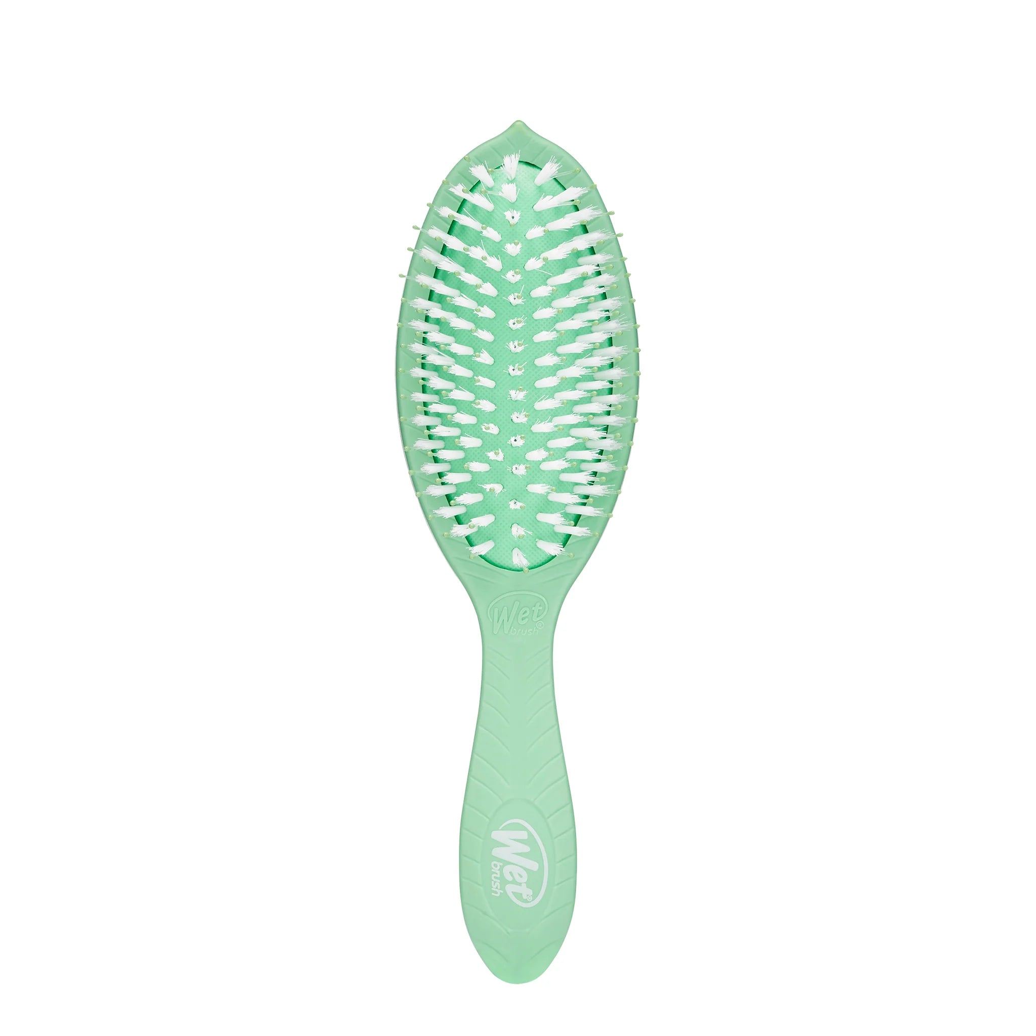 Go Green Treatment & Shine Hair Brush - Natural Wooden Bristle Brush for Detangling & Shine - Perfect for Daily Hair Care & Styling at Home or Salon