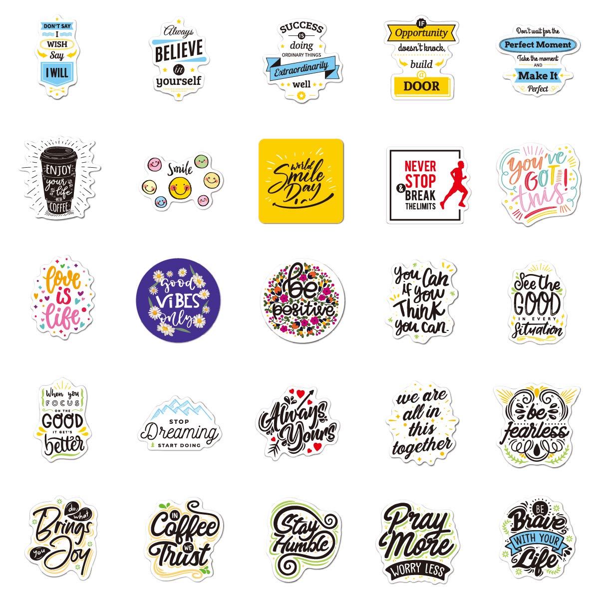 Se7enline 50 pcs Waterproof Vinyl Stickers - Durable Decals for Laptop, Guitar, Water Bottle, Car, Luggage & Bike - Custom Graffiti & Personalization Stickers - Perfect for DIY Decor, Travel Gear & Urban Style