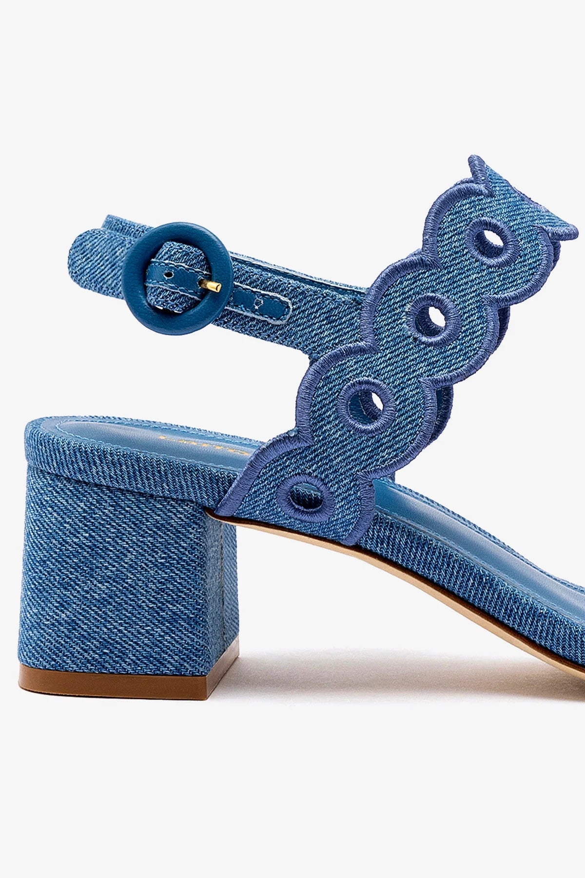 Florence Embroidered Denim Sandals for Women - Stylish Blue Casual Summer Shoes for Beach, Travel & Everyday Wear