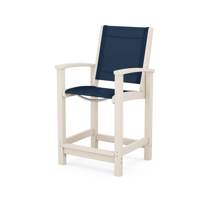 POLYWOOD Coastal Counter Chair - Durable Outdoor Bar Stool for Patio, Deck & Poolside - Weather-Resistant & Low Maintenance