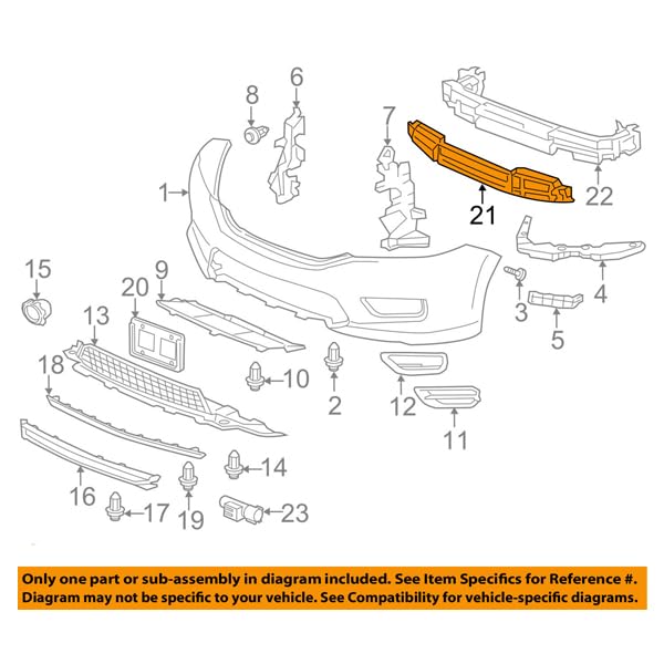 CAPA 13 14 15 Honda Accord Sedan Front Bumper Cover with Impact Absorber | Durable Plastic Replacement Part | Perfect for Collision Repair & Car Protection