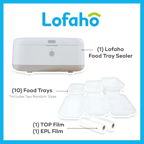 Compact Tray Sealer Machine for Meal Prep, Food Delivery & Storage - Includes 10 Trays, 1 Top Film & 1 EPL Film - Easy-to-Use Container Sealer for Restaurants, Catering & Home Use - Perfect for Fresh Food Packaging & Leftover Preservation