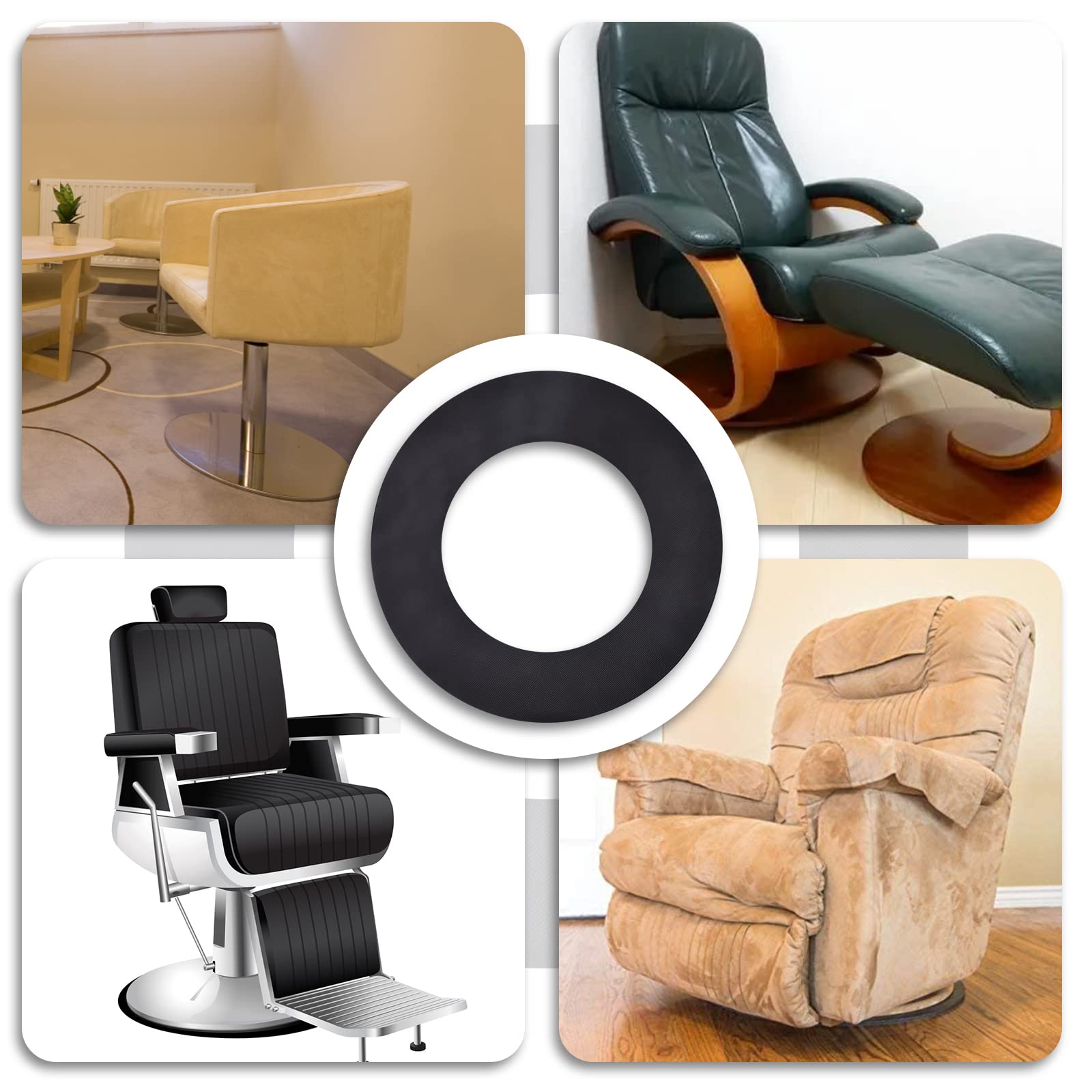Non-Slip Rubber Furniture Pads for Recliners & Swivel Chairs - 25.2
