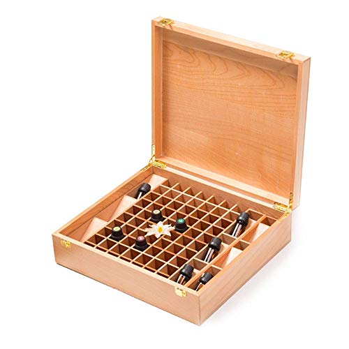 Premium Handmade Wooden Essential Oil Storage Box - 70 Bottle Capacity, Natural Finish (44X31.5X10.5CM) - Perfect for Aromatherapy, Massage Therapy & Home Organization