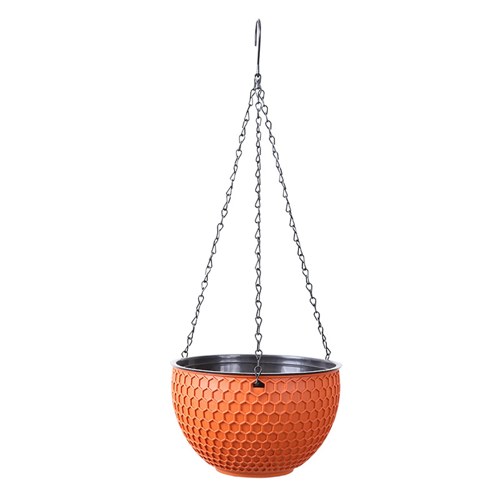 YQYAZL Round Hanging Planters for Indoor & Outdoor Plants - Resin Rattan Basket with Hemispherical Design - Plastic Garden Planter in Orange | Perfect for Porch, Patio, Balcony & Home Decor
