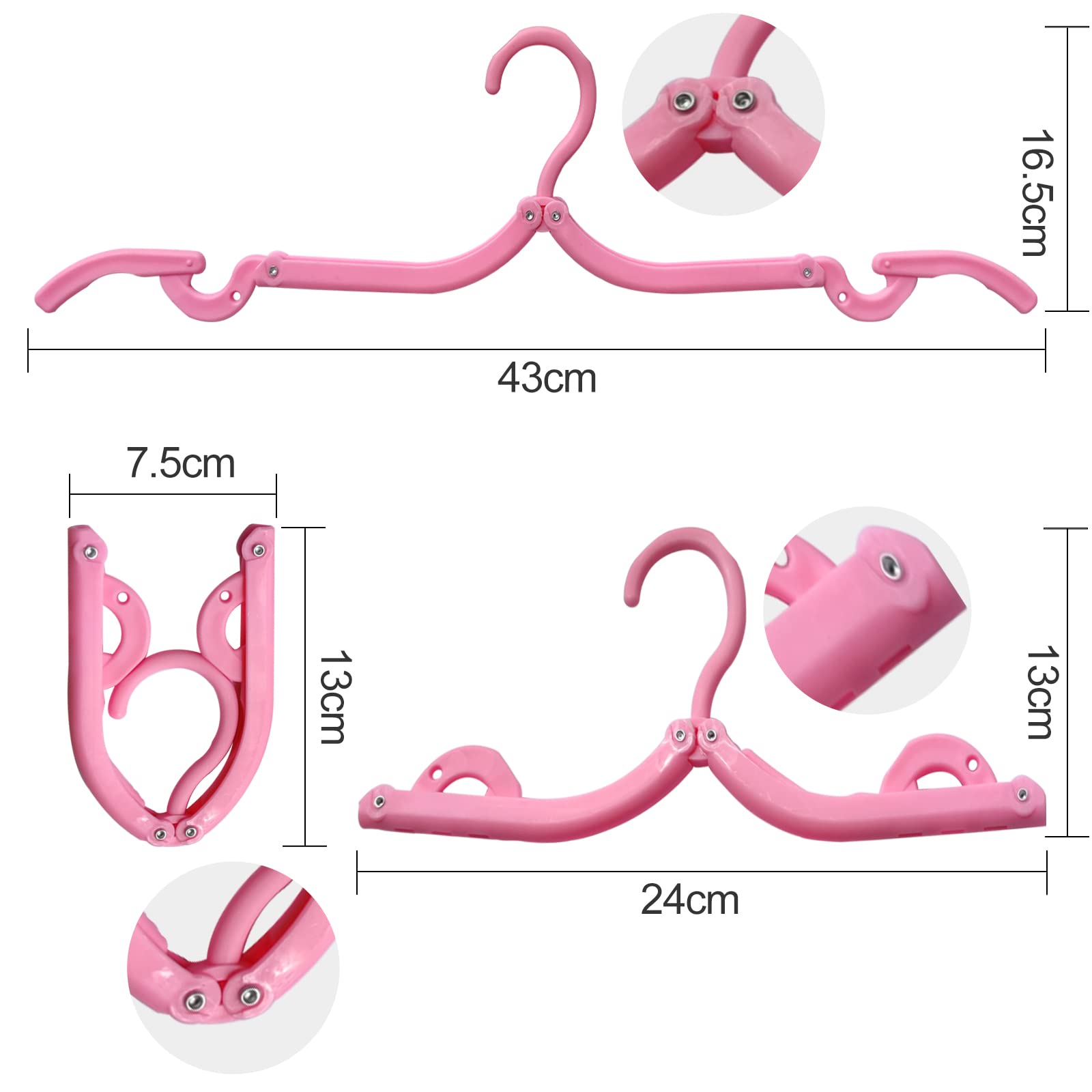 12 Pack Portable Folding Travel Hangers - Lightweight Space-Saving Clothes Hangers for Home, Hotel & Vacation (3 Colors) | Perfect for Suitcase, Closet & Laundry Drying