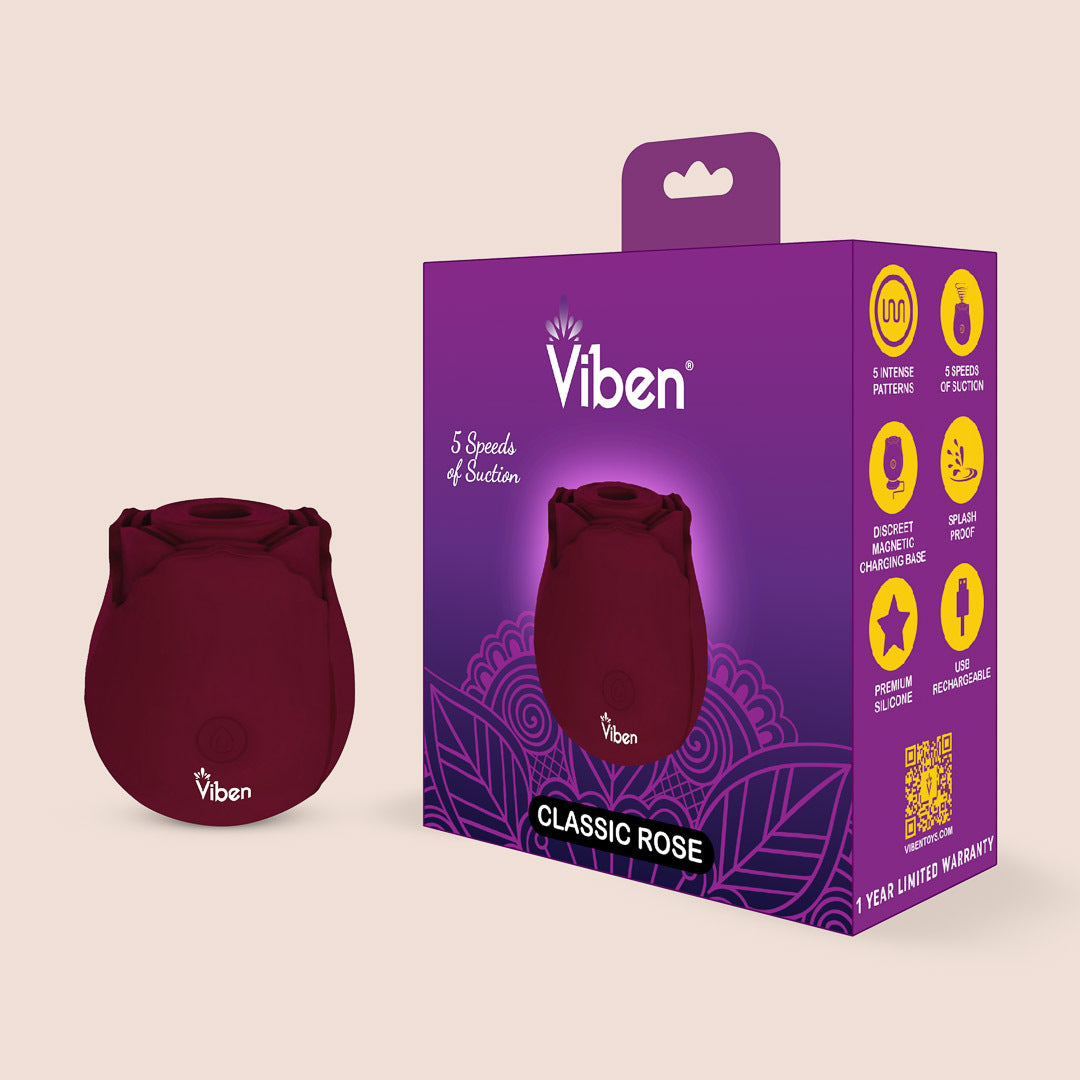 Voodoo Beso The Rose Flower Power - Dual Stimulation Vibrator with Air Pulse & Suction Technology | Perfect for Couples Play & Solo Pleasure