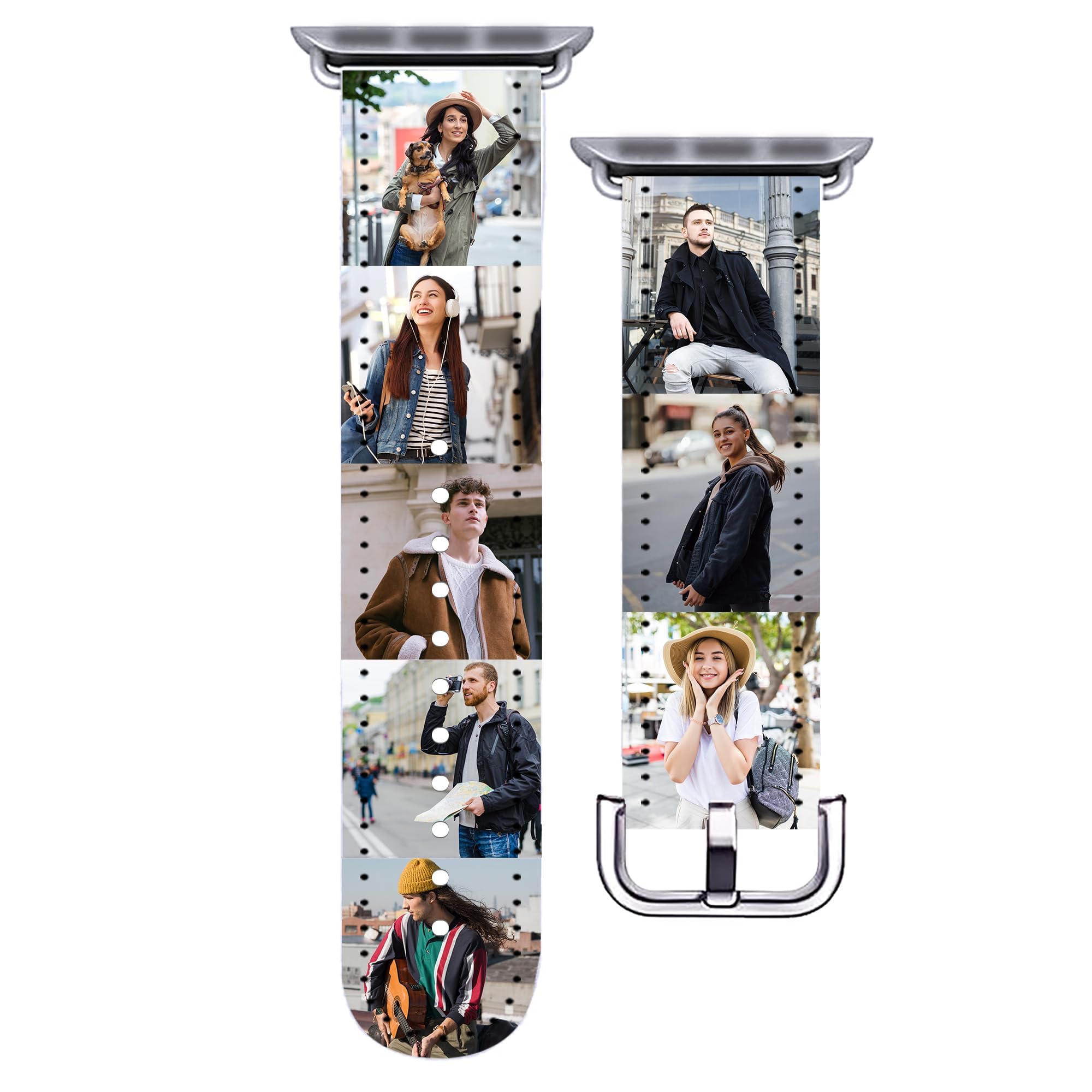 Custom Personalized Photo Bands for Apple Watch 42mm 44mm 45mm - Soft PU Leather Sport Loop Replacement Strap Compatible with iWatch Series SE/8/7/6/5/4/3/2/1 - Perfect Gift for Women & Men - Ideal for Workouts, Daily Wear and Special Occasions