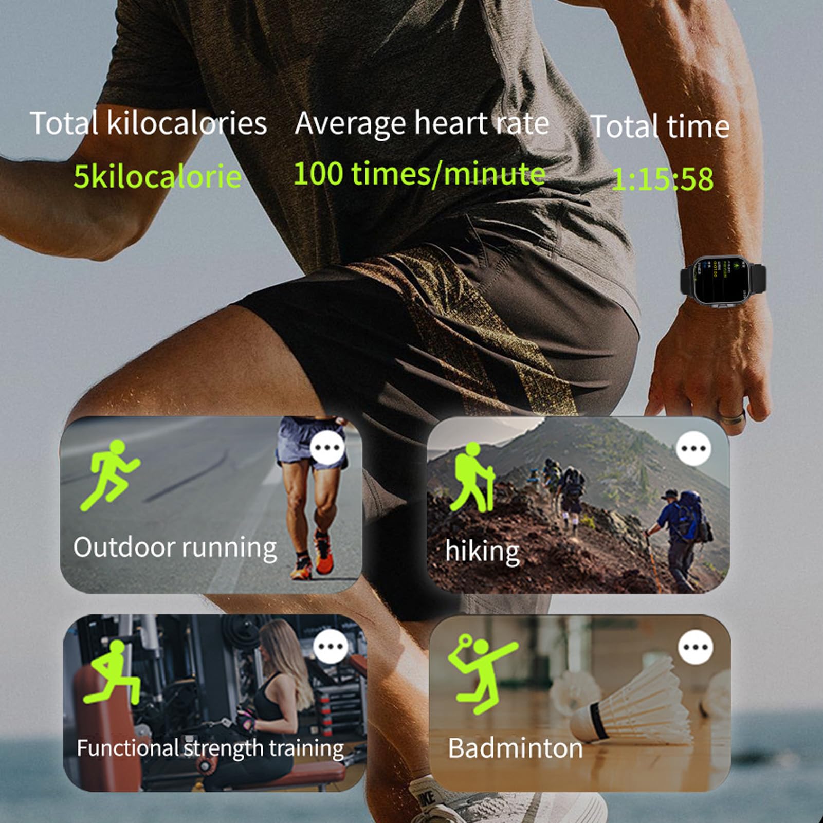 2.01 Inch Smart Watch with Earbuds - 2-in-1 Fitness Tracker with HD Touch Screen, Multiple Sports Modes, Remote Camera Control for Men & Women - Perfect for Running, Gym Workouts & Daily Activity Tracking