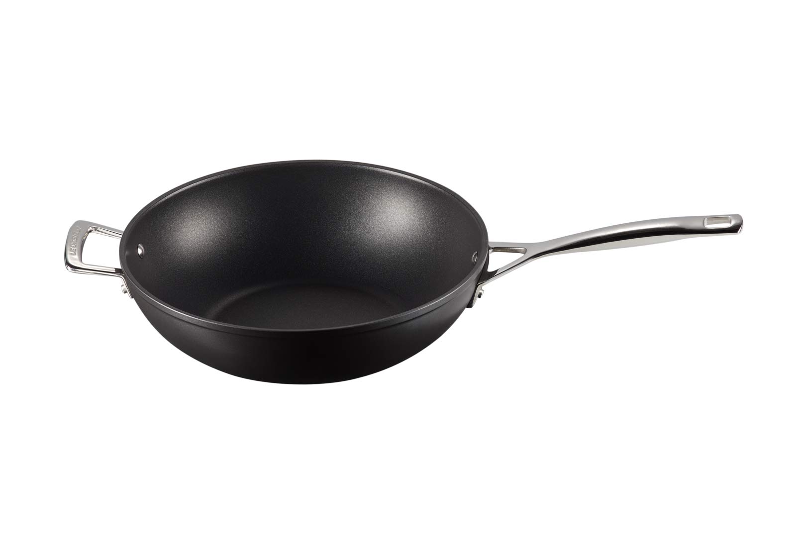 Le Creuset Non-Stick Aluminum Handle Wok Pan, 30 cm Diameter, Works with All Heat Sources Including Induction, Black (51104300010202) - Perfect for Stir-Frying, Sautéing, and Asian Cooking