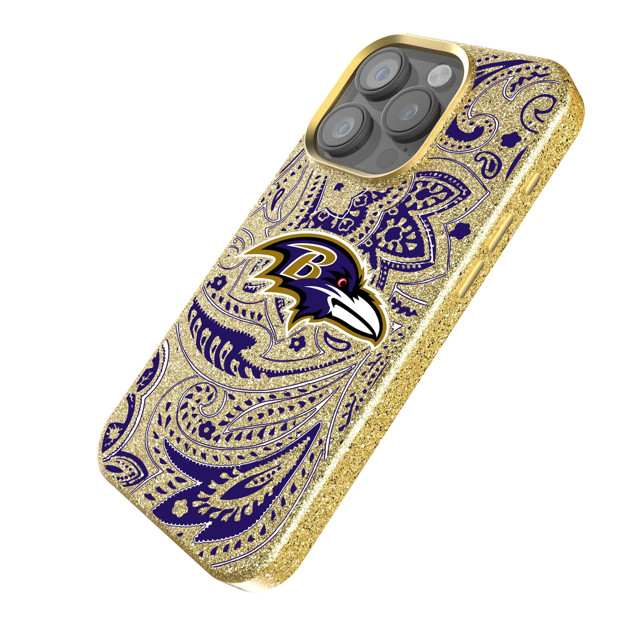 Baltimore Ravens Paisley Bling Phone Case - Stylish Rhinestone Design for iPhone & Android | Perfect for Game Day & Ravens Fans