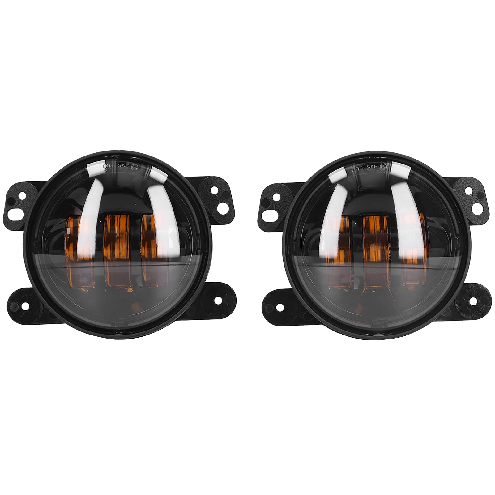 Yosoo 4In 60W LED Fog Light - 6000K High Brightness IP67 Waterproof Fog Lamp for Jeep Wrangler (2007-2018) - Perfect for Off-Roading, Night Driving & Adverse Weather Conditions