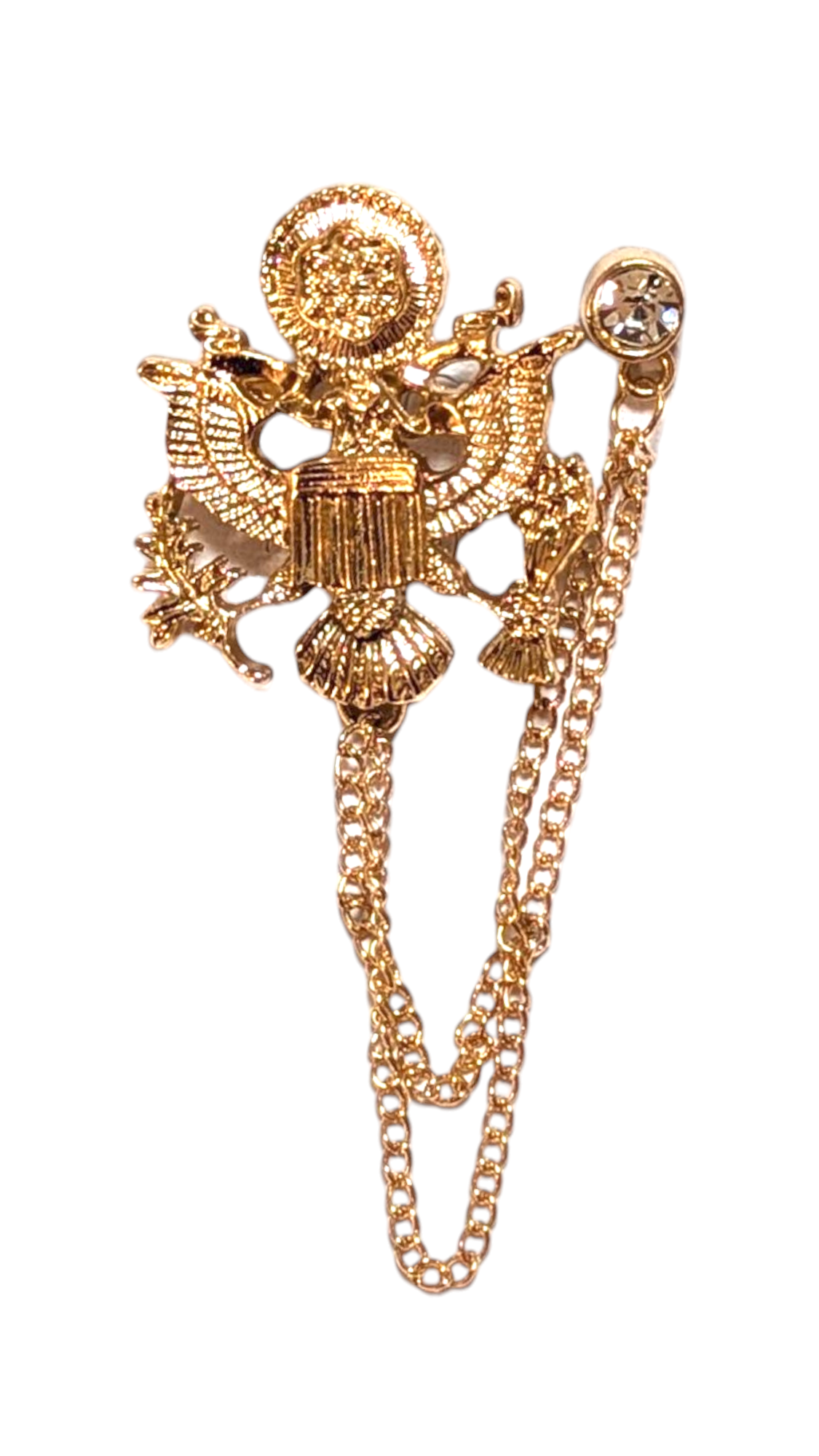 Vintage Gold American Bald Eagle Emblem Lapel Pin - Patriotic Eagle Symbol Brooch for Men & Women - Perfect for Suits, Blazers, Hats, Scarves & Formal Occasions