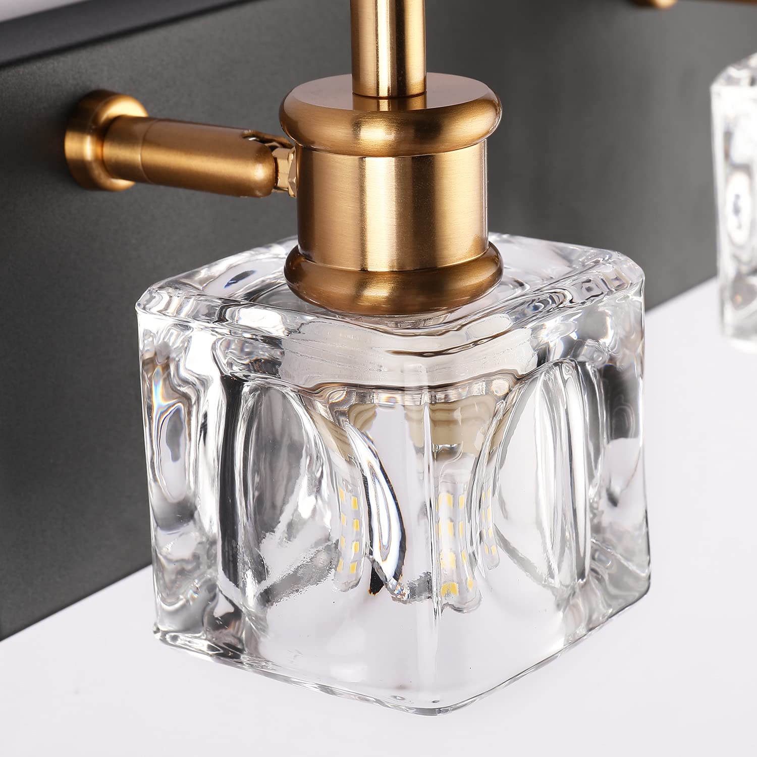 Modern Crystal Bathroom Vanity Lights - 6-Light Black Mirror Lighting Fixture for Bathroom & Dressing Room (Bulbs Not Included) | Elegant Illumination for Makeup, Grooming & Home Decor