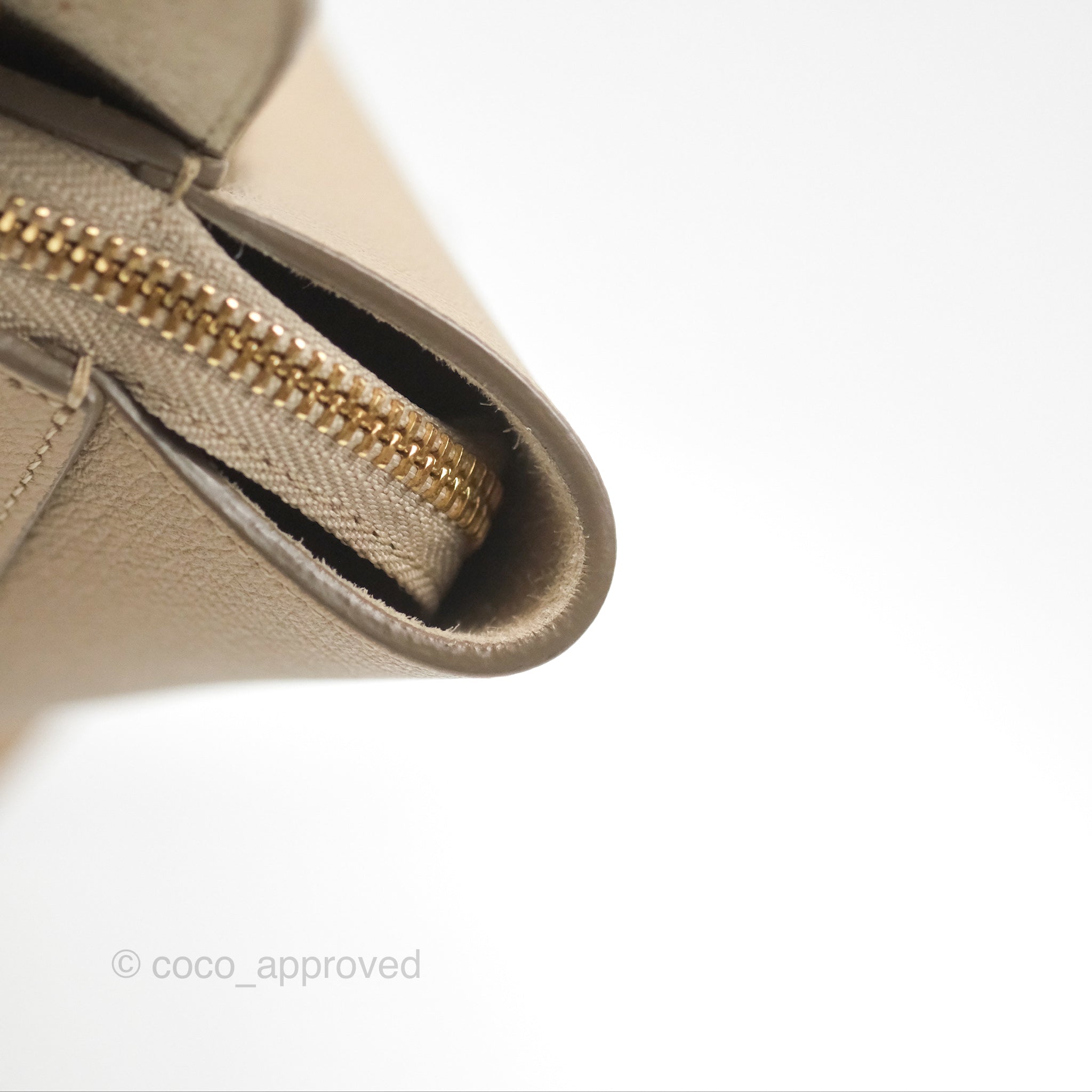 Celine Nano Belt Bag in Light Taupe Grained Calfskin with Gold Hardware - Perfect for Everyday Use, Work & Travel