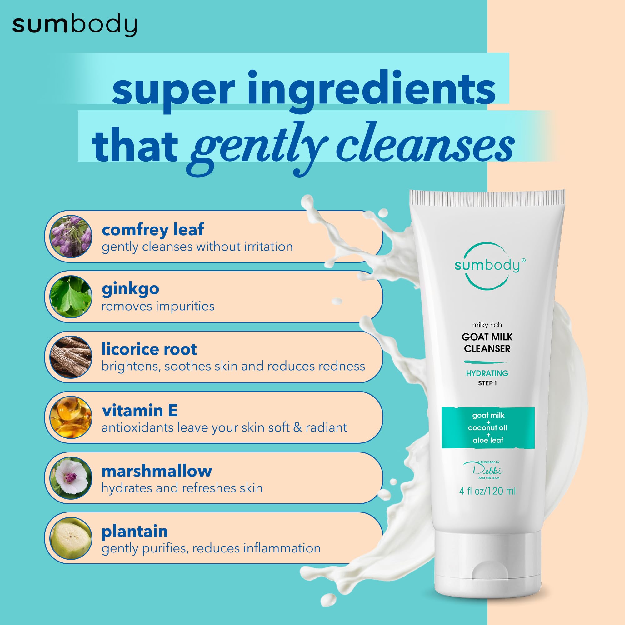 Organic Goat Milk Face Wash for Women & Men - Gentle Cleanser with AHAs & Vitamins for Sensitive & Dry Skin (4oz) | Cruelty-Free, Day & Night Use | Perfect for Daily Skincare Routine & Travel