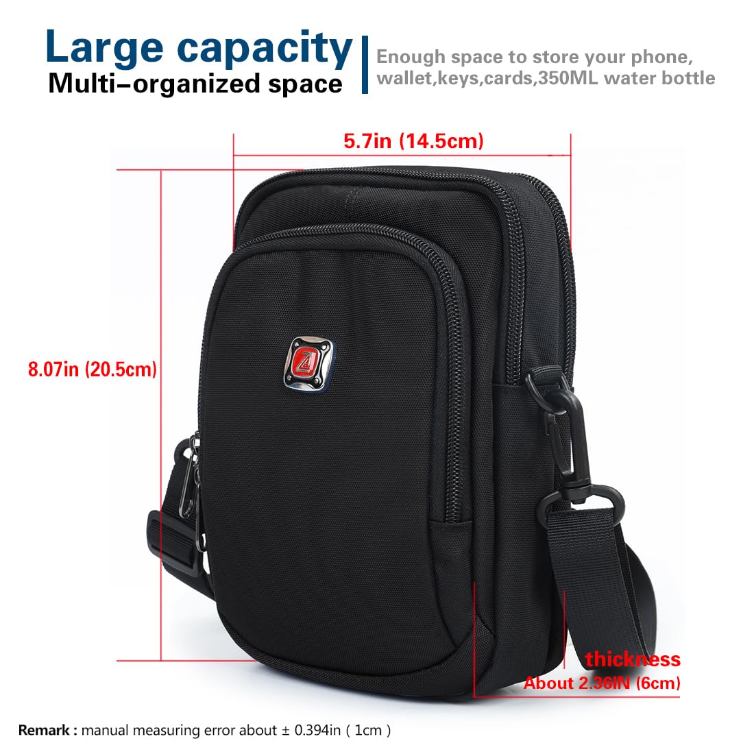 Stylish Unisex Mini Crossbody Bag - Lightweight Travel Shoulder Bag for Passport, Wallet & Essentials | Perfect for Daily Use, Commuting & Vacations