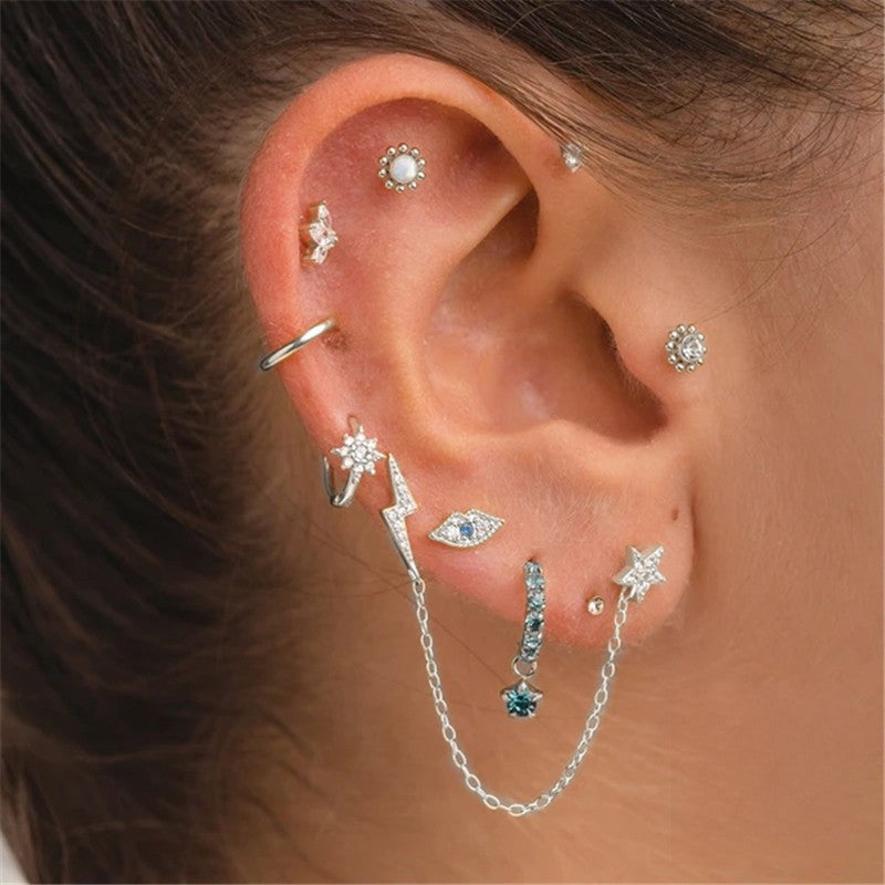 16G Cartilage Flat Back Labret Stud Earrings - Surgical Steel Push Pin for Helix, Tragus, Conch Piercings | Perfect for Everyday Wear & Professional Settings