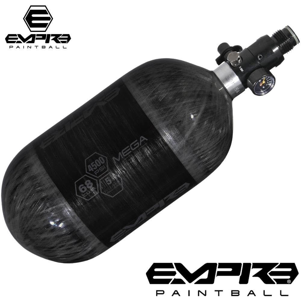 Empire Paintball MEGA LITE 68/4500 Carbon Fiber HPA Tank - Lightweight Compressed Air System for Paintball & Airsoft (Tournament & Outdoor Game Use)