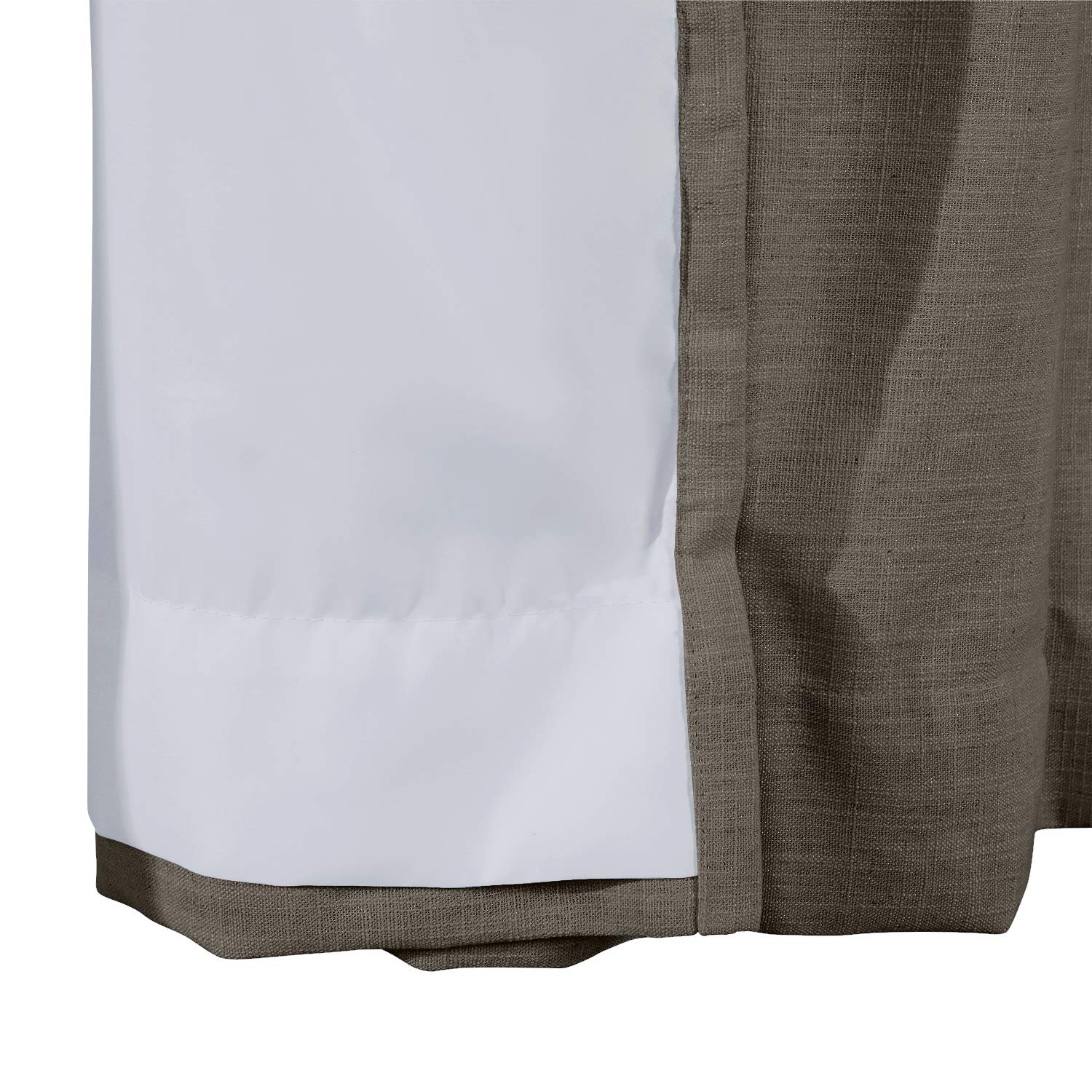 Premium 100% Linen Blackout Curtains 100Wx120L Inches - Room Darkening Thermal Insulated Drapes with 4-in-1 Header (Rod Pocket, Back Tab, Hooks & Belt) - Chocolate Tart Brown - Perfect for Bedroom, Living Room & Home Theater (1 Panel)