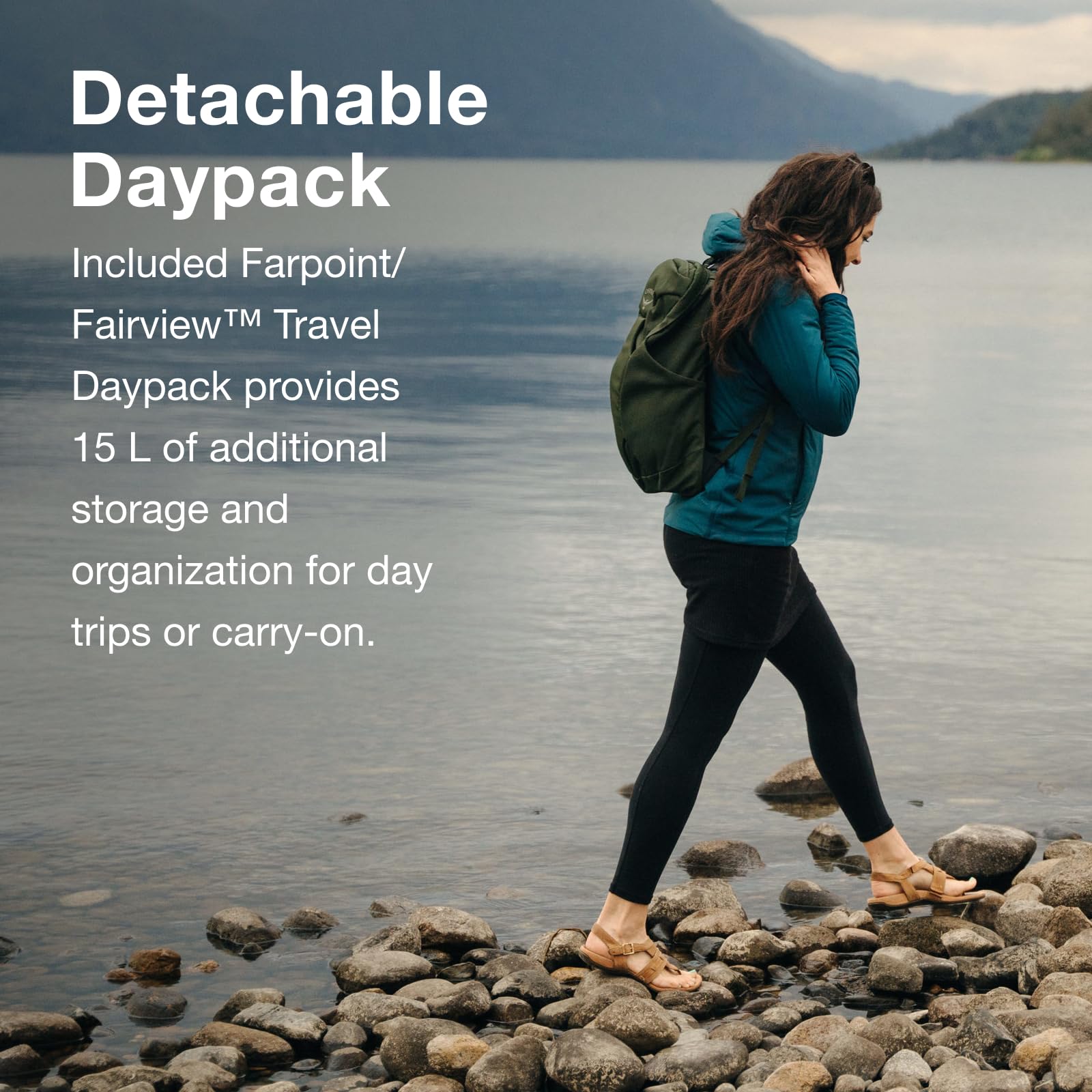 Osprey Fairview 55L Women's Travel Backpack - Lightweight Hiking Backpack for Women, Water-Resistant Carry-On Luggage with Padded Straps - Perfect for Camping, Air Travel & Outdoor Adventures (Black)